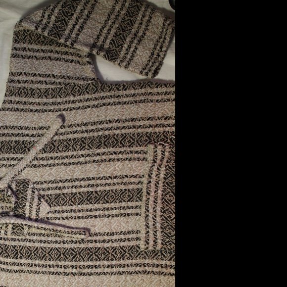 Baja knit hippie hoodie poncho - Picture 4 of 10